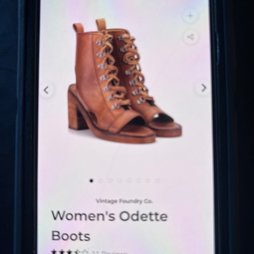 Elegant Brown Lace-Up Women's open toe Boots. Size 9 Vintage Foundry Co - Picture 2 of 7